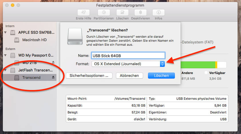format usb stick for mac and pc